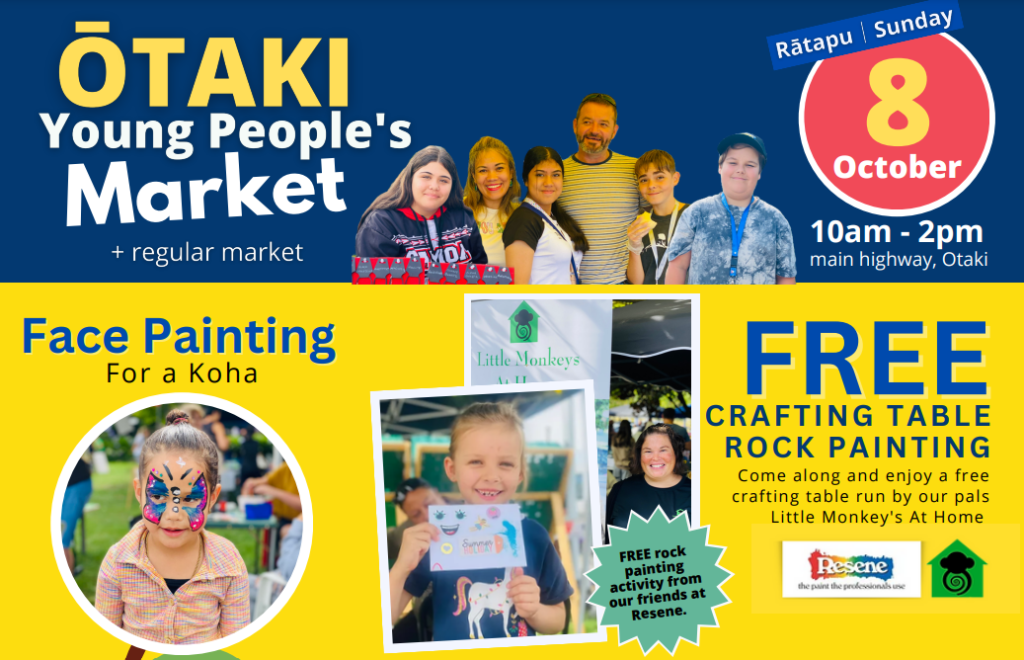 Otaki, Young People's Market - Sunday 8 October.