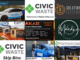 Collage of nine local Porirua and Kāpiti businesses recently added to the Porirua News Business Directory, including Civic Waste, Solutions Electrical, Freedom Drivers, Kapiti Hardscaping, Ablaze Firewood, Manawa Landcare, Homescapes, and Mortgage Express.