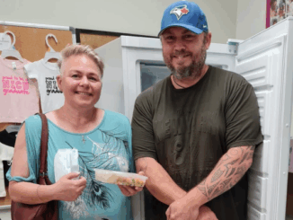 Val and Steve Askew from Topor Bistro delivering a meal to the NICU freezer.