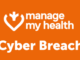 A message displayed on the Manage My Health website notifying users of a recent cyber security incident.