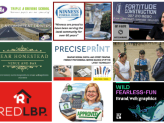 Collage of Porirua News Business Directory members featuring Triple A Driving School, Ninness Funeral Home, Fortitude Construction, Gear Homestead, Precise Print, Kesh Gilmour Celebrant, RED LBP, Donna Marks Mortgage Adviser, and Wild Interactive.