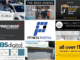 Collage of nine Porirua News Business Directory members featuring logos and business images including Drive 4 Life, The Beer Engine, Streetwise Coffee, Precision Trade Solutions, Fitness Portal, Wellington Showers, MBS Digital Print Solutions, Prime Doors, and All Over I.T.