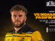 Promotional graphic for the Hurricanes’ Round 2 Super Rugby Pacific match against Moana Pasifika at 7.05pm on Friday, February 20 at Sky Stadium. A Hurricanes player wearing the team’s yellow and black jersey is pictured against a dark background. Text highlights the fixture details and notes the match is presented by Fiso Group.