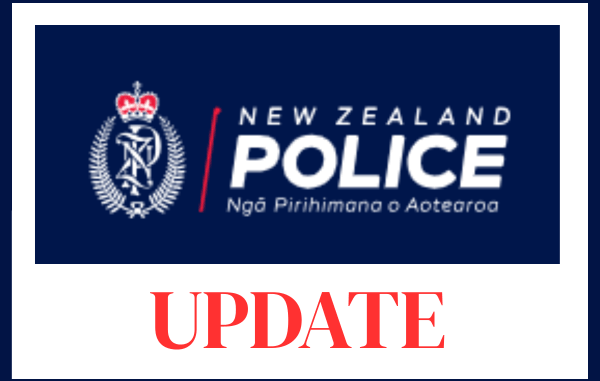 New Zealand Police update graphic announcing a vehicle seized after anti-social road user activity in a cemetery.