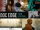 Promotional Doc Edge Film Festival image collage showing documentary scenes, animation stills and the festival logo.