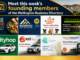 Alt text: Promotional graphic for Wellington News showing this week’s founding members of the Wellington Business Directory, with logos and images for Blue Carrot Catering, Kowhai Roof Restoration, Four Small Paws, Allworks, Cityhop, Ezi Car Rental, Intuitive Holistic and Rental Managers Property Management.
