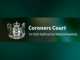 Coroners Court logo with the words “Coroners Court” and “Te Kōti Kaitirotiro Matewhawhati” on a dark green background.