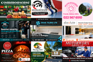 Collage featuring the nine Wellington businesses joining the Wellington News Business Directory this week.